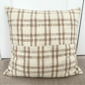 Studio McGee Threshold Cream & Tan Plaid Oversized Throw Pillow